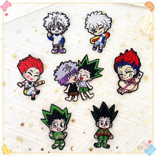 ✿ แผ่นสติกเกอร์ ลายการ์ตูนอนิเมะ HUNTER×HUNTER มีกาวในตัว ✿ Gon·freecss Killua Hisoka แผ่นแพทช์รีดติดเสื้อ ปักลาย DIY สําหรับตกแต่งเสื้อผ้า กระเป๋า 1 ชิ้น