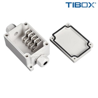 TIBOX TJ-4P กล่องพลาสติก พร้อมเทอร์มินอลบล็อก (Plastic Terminal Block Box IP66) 4Pole 10A Size : 102x50x40 mm.