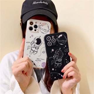 Cute Cartoon NASA Astronaut Phone Case Compatible with iPhone 14 13 12 11 Pro Max X Xs Max Xr SE 6 6S 7 8 Plus Silicone Soft Protective Cover