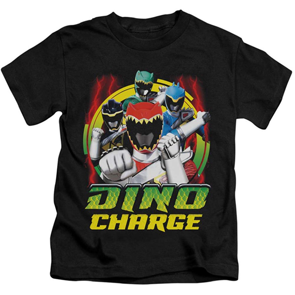 [Size 2T-6XL]เสื้อยืดผ้าฝ้ายพิมพ์ลาย Power Rangers Dino แฟชั่นผู้ชาย