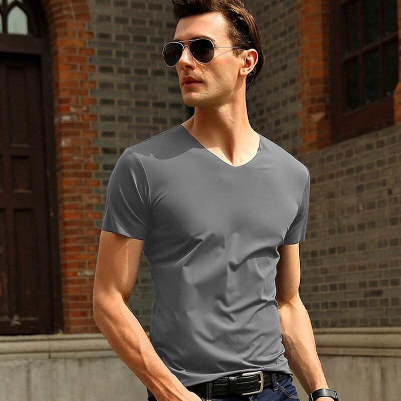 [ส่งไวจากไทย] เสื้อยืดแขนสั้น ผ้าเรยอน แบบแห้งเร็ว ไร้รอยต่อ สําหรับผู้ชาย M-5XL - รูปที่ 3