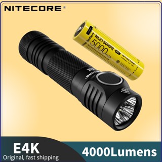 Nitecore E4K 21700 ไฟฉาย ขนาดกะทัดรัด 4400 ลูเมนส์ ชาร์จไฟได้ LED รวม NL2150HPR