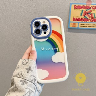 For เคสไอโฟน 14 Pro Max [Rainbow Colorful Nice Day] เคส Phone Case For iPhone 14 Pro Max Plus 13 12 Mini 11 For เคสไอโฟน11 Ins Korean Style Retro Classic Couple Shockproof Protective TPU Cover Shell