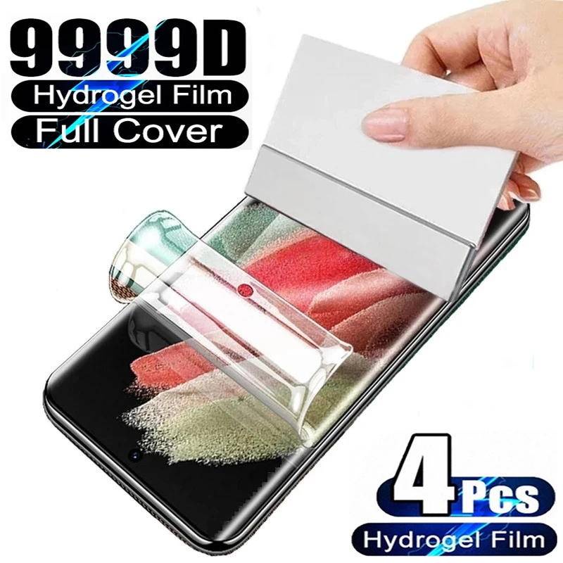 4 ชิ้นสําหรับ Samsung Galaxy S8 S9 S10 S20 S21 S22 S23 Plus Ultra FE 4G 5G Hydrogel ฟิล์มหน้าจอสําหร