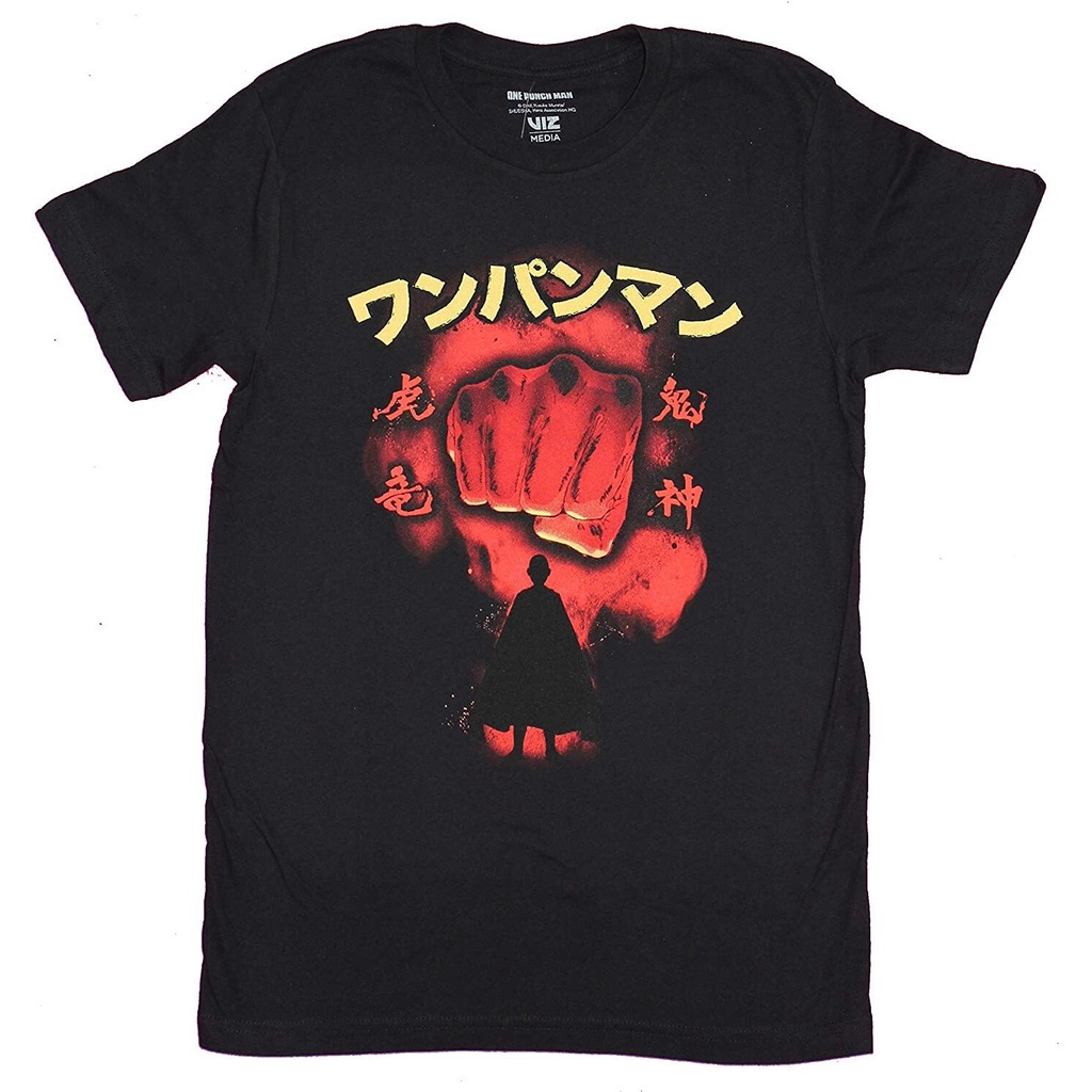 ข้อเสนอพิเศษ หมัดหนึ่ง ซูเปอร์แมน เสื้อยืด One Punch Man Mens T-Shirt- Red Punch Under Kanji Image one punch manเสื_09