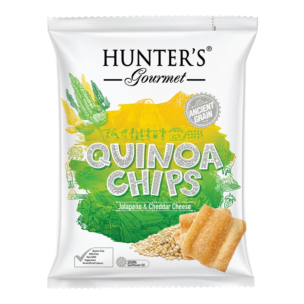 ฮันเตอร์ควินัวชิพจาลาปิโนชีส HUNTERS 75 กQUINOA CHIPS JALAPENOCHEESE75G