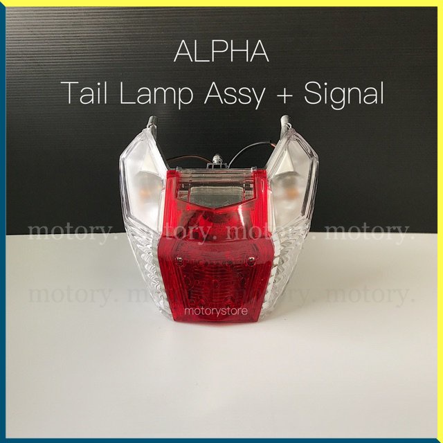 HONDA ALPHA110 โคมไฟหาง + ป้าย (CLEAR) WAVE ALPHA110 LAMPU BELAKANG โคมไฟเบรกด้านหลัง ASSY ALPHA 110