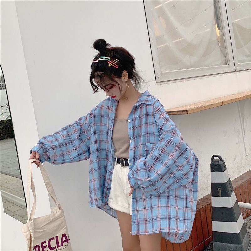 SALABO(พร้อมส่ง) เสื้อเชิ้ตลายสก็อต วินเทจ สีสันสดใส #8668 ราคา ถูกที่สุด ดีลบีเคเค แกลเลอรีภาพที่ 4