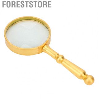 Foreststore Magnifying Glass Classic Gold Ergonomic Handheld 6x Optical Full Metal 75mm ACM