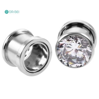 Dr BEI Cubic Zirconia ต่างหู ทรงกลม ขยายได้ เครื่องประดับร่างกาย