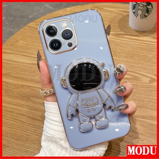 Modu เคสโทรศัพท์ ซิลิโคนนิ่ม ลายนักบินอวกาศ 6D พร้อมขาตั้ง สําหรับ iPhone 14 Plus 11 12 13 PRO MAX