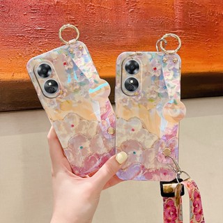 เคสโทรศัพท์มือถือ ลายดอกไม้ พร้อมสายคล้องคอ และสายคล้องคอ สําหรับ OPPO Reno8 T A78 5G 4G Reno 8 8T Reno8T OPPOA78