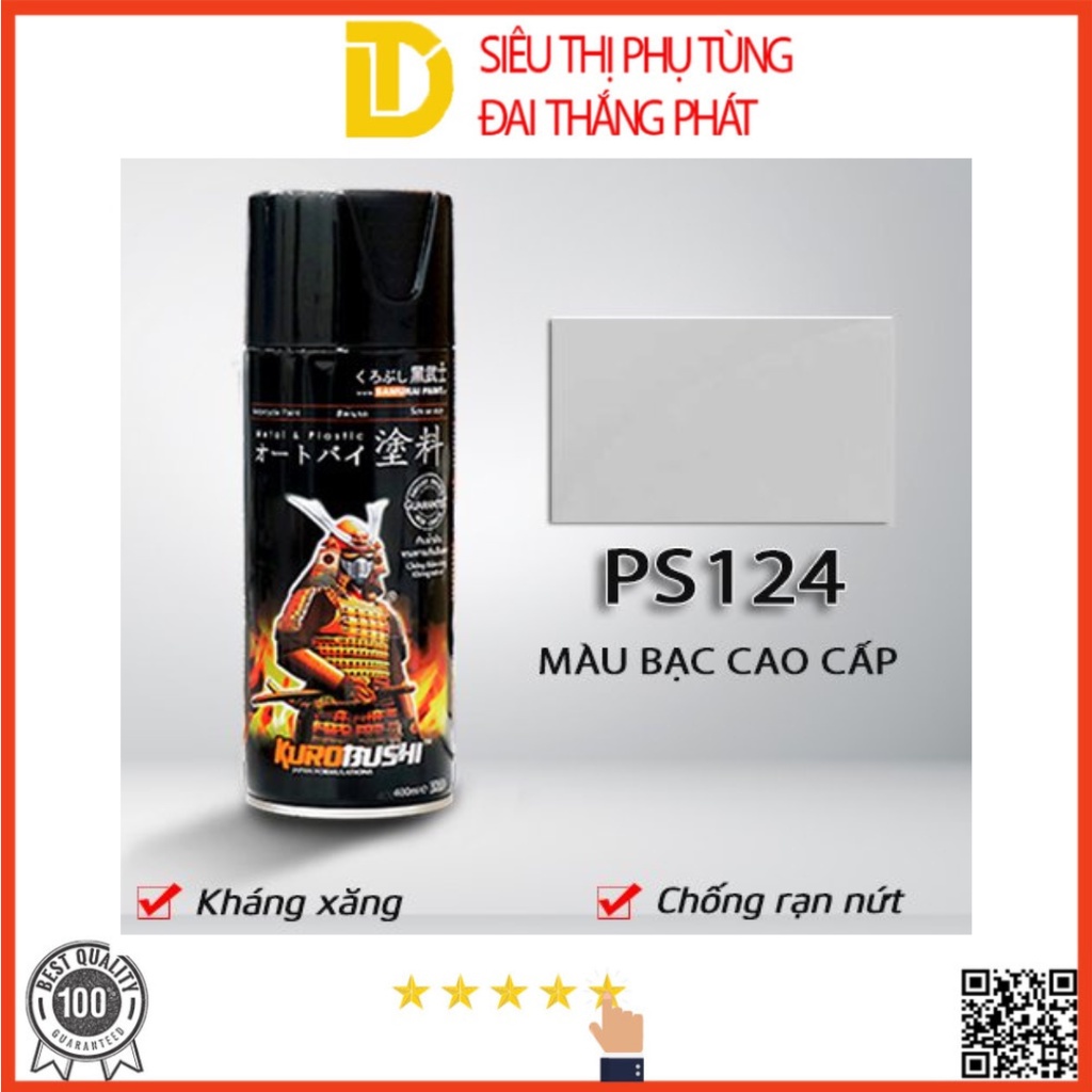 สีสเปรย์รถจักรยานยนต์ Samurai PS124 - คุณภาพสูงสีเงิน