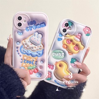 🌈3D Vision🎁เคสโทรศัพท์มือถือ แบบนิ่ม ลายการ์ตูนสัตว์น่ารัก ป้องกันเลนส์ สําหรับ iPhone 14 13 12 11 Pro Max SE2020 X XR Xs Max 7 8 Plus