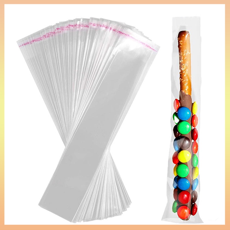 ถุงกระดาษแก้ว ซีลได้ 2x10 นิ้ว สําหรับใส่ขนมหวาน ของขวัญ 100 ชิ้น
