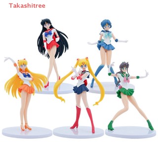 (Takashitree) โมเดลฟิกเกอร์ อนิเมะเซเลอร์มูน Tsukino Usagi Hino Rei Aino 5 ชิ้น ต่อชุด