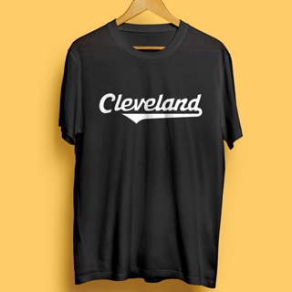 เสื้อยืดเบสบอล ผ้าฝ้าย พรีเมี่ยม พิมพ์ลาย Cleveland Indians MLB