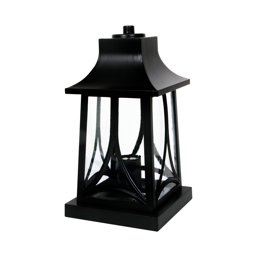 โคมไฟหัวเสาภายนอก (1xE27) LUZINO FOURSQUARE MAN รุ่น 0314-PF-B(BK) ขนาด 16.5 x 16.5 x 30.5 ซม. สีดำ