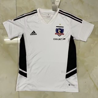 เสื้อกีฬาแขนสั้น ลายทีมชาติฟุตบอล Colo Colo สีขาว ไซซ์ S - XXL 23-24