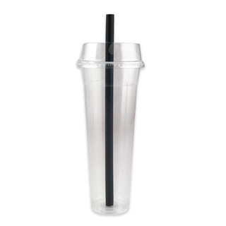 แก้วน้ำพีพียีราฟ+ฝา+หลอด x ออนซ์ 28 25ใบPP TallGlass +Half DomeLid +Straw 28 oz