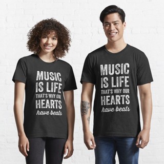 เสื้อยืดคอกลม เสื้อยืดผ้าฝ้าย เสื้อไม่ต้องรีด เสื้อยืดไม่ต้องรีด Music is life 823398092831780914