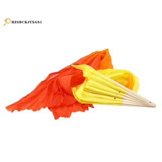 Beautiful Silk Three Color Gradient Flame Dance Fan Hand Folding Bamboo Fan Decoration Fan for Ladies Womens Home Crafts