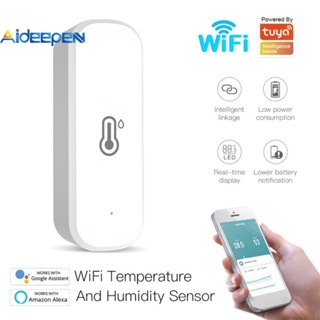 Aideepen Tuya WiFi / Zigbee เครื่องวัดอุณหภูมิความชื้น เซนเซอร์วัดอุณหภูมิ ไฮโกรมิเตอร์ สมาร์ทโฮม