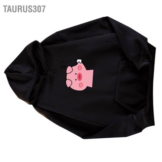  Taurus307 เสื้อสเวตเตอร์มีฮู้ดลำลองฤดูใบไม้ร่วงฤดูหนาวสไตล์หมูน่ารักพิมพ์กระเป๋าผู้ชายผู้หญิงแขนยาว