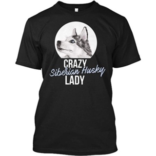 Crazy Siberian Husky Lady Men Cotton T Shirt_04