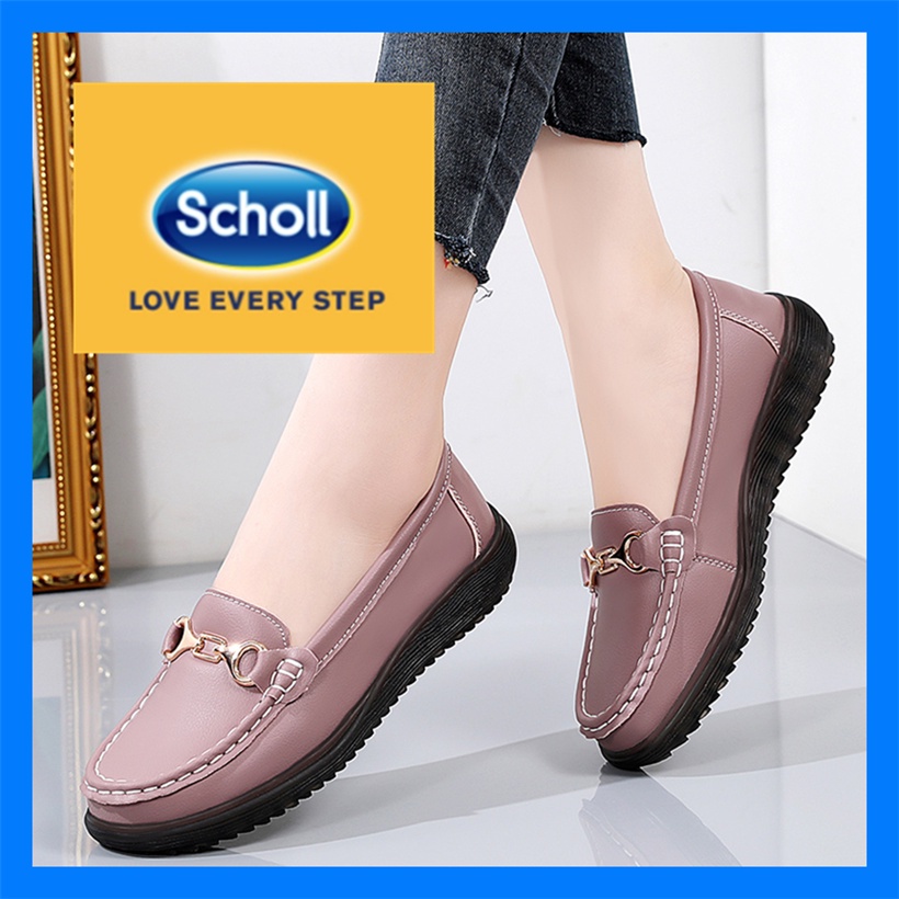 Scholl women Shoes Womens scholl รองเท้าหนังลําลอง รองเท้าผู้หญิง Boat Shoes summer Loafers Shoes