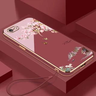 เคสไอโฟน iphone 6 7 8 6s 6 7 8 plus TPU นิ่ม ขอบตรง ชุบไฟฟ้า บางพิเศษ กันกระแทก ลายภูมิทัศน์นก สําหรับ iphone 6 7 8 6s 6 7 8 plus