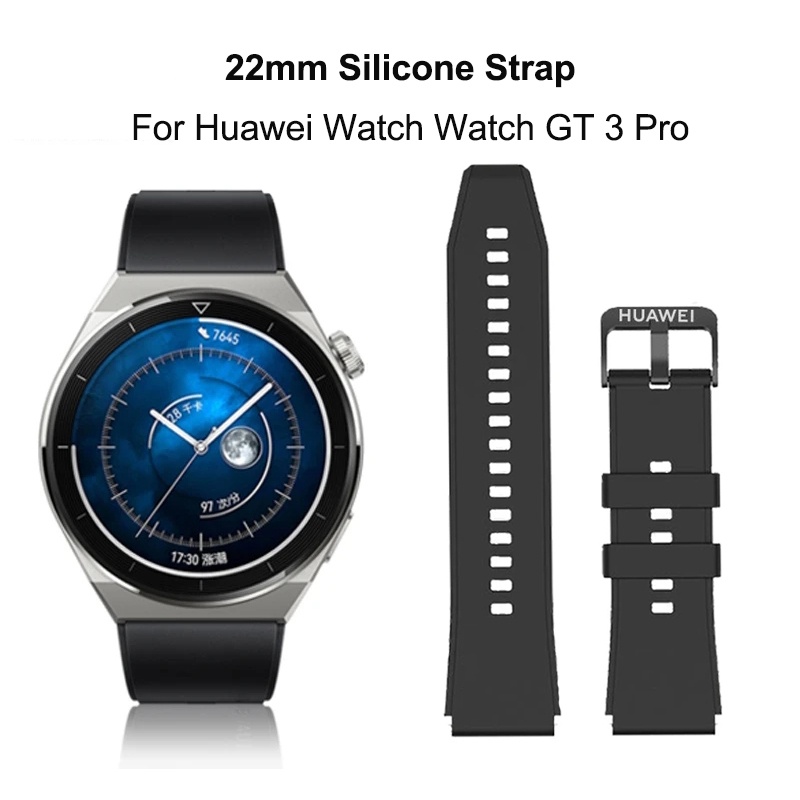 22 มม.สายนาฬิกาสําหรับนาฬิกา Huawei GT 3 2 Pro 46 มม.สายนาฬิกาซิลิโคนสําหรับ Huawei GT2 GT3 GT2e เปลี่ยนสร้อยข้อมือ