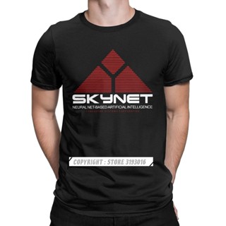 🔥 เสื้อยืด ผ้าฝ้าย พิมพ์ลายโลโก้หุ่นยนต์ Arnold Schwarzenegger Skynet แฟชั่นสําหรับผู้ชายเสื้อยืดอินเทรนด์ 🔥