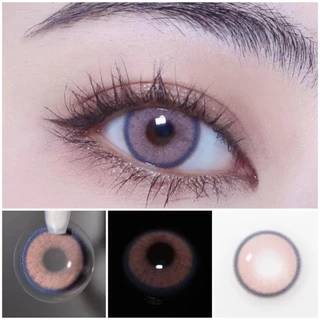 Eyeshare คอนแทคเลนส์ สีน้ําตาล 14 มม. 2 ชิ้น พร้อมเลนส์ สีเทา เครื่องสําอาง 1 ปี