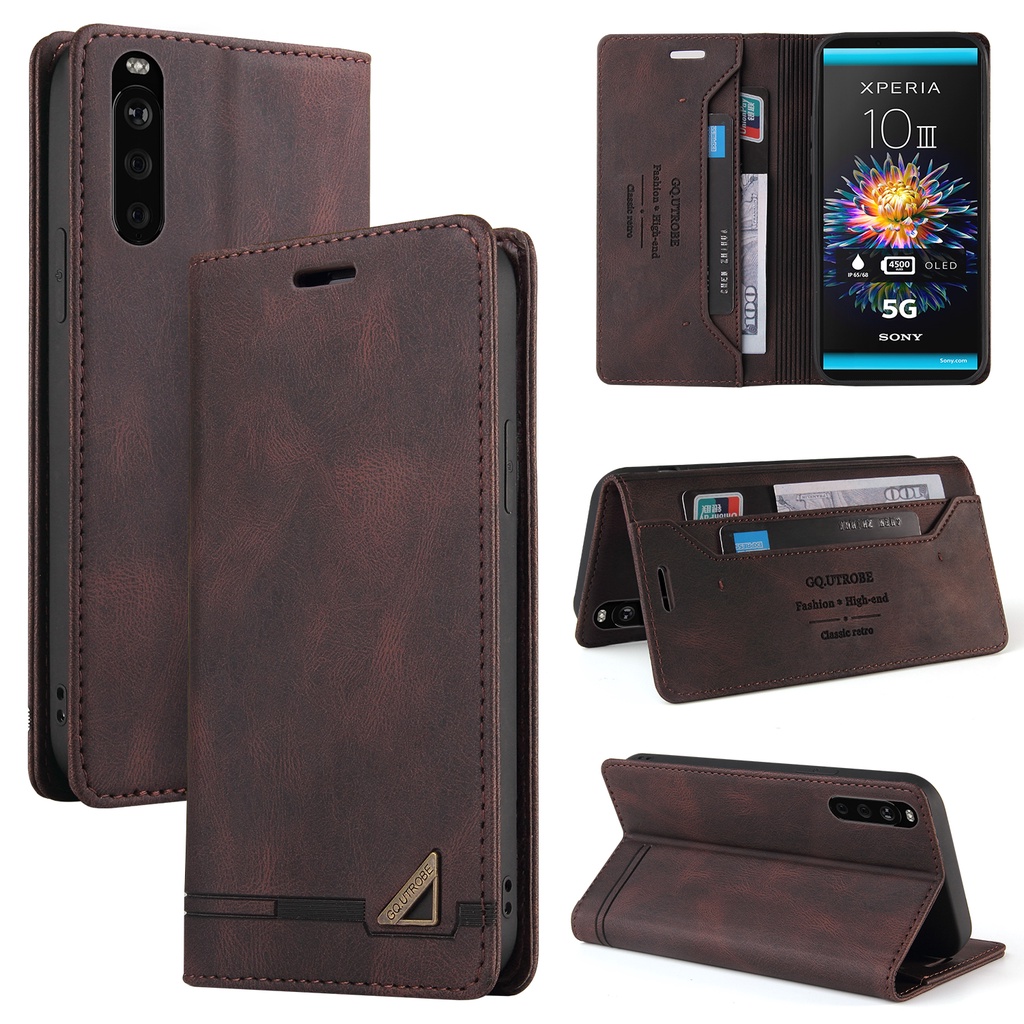 เคสฝาพับ เคสเปิดปิด Case for Sony Xperia 1 VII 10 VI 2024 V IV 1 II 5 III 2 3 4 5 6 7 5G โทรศัพท์หนัง TPU นิ่ม ฝาพับแม่เหล็ก พร้อมช่องใส่บัตร สไตล์เรโทร สําหรับ Metal Logo Leather Case Flip Cover Magnetic Wallet ฝาพับหนัง YG008 ราคา ถูกที่สุด ดีลบีเคเค แกลเลอรีภาพที่ 5