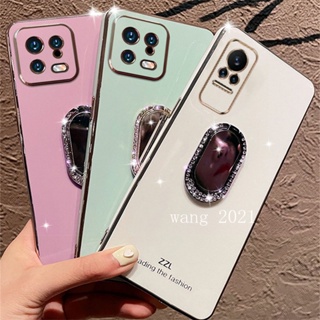 New Casing เคส Xiaomi 13 Pro 13 Lite POCO X5 Pro 5G 2023 Phone Case Multicolor Soft Back Cover with Luxury Rhinestone Mirror Phone Holder เคสโทรศัพท