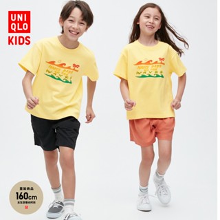 Uniqlo เสื้อยืดคอกลม แขนสั้น ผ้าฝ้าย พิมพ์ลาย AIRism ใส่สบาย สําหรับเด็กผู้ชาย และเด็กผู้หญิง 456547