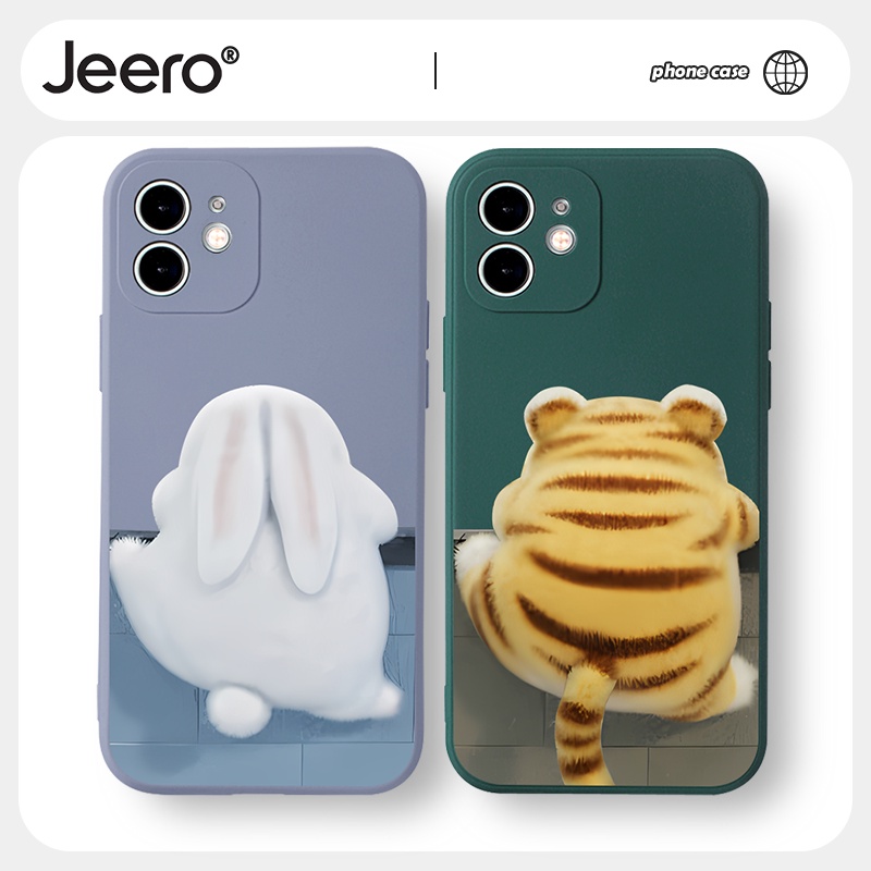 Jeero เคสคู่ เคสไอโฟน คู่รัก กันกระแทกซิลิโคนนุ่มน่ารักตลก เคสโทรศัพท์ Compatible for iPhone 16 15 14 13 12 11 Pro Max SE 2020 X XR XS 8 7 6 6S Plus พลัส HFF2414