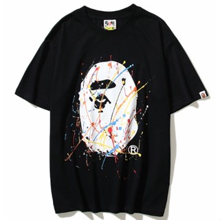 เสื้อยืดแขนสั้นลําลอง พิมพ์ลาย BAPE สไตล์ใหม่ สําหรับผู้ชาย และผู้หญิง