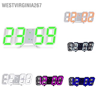 Westvirginia267 นาฬิกาปลุกติดผนัง Led 3D สไตล์มินิมอล สําหรับบ้าน สํานักงาน ห้องนั่งเล่น