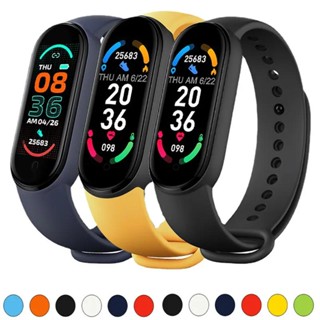 สายนาฬิกาข้อมือ สําหรับ Xiaomi Mi Band 7 6 5 สายรัดข้อมือซิลิโคน MiBand 7/6 band5 band6 อุปกรณ์เสริมสมาร์ทวอทช์