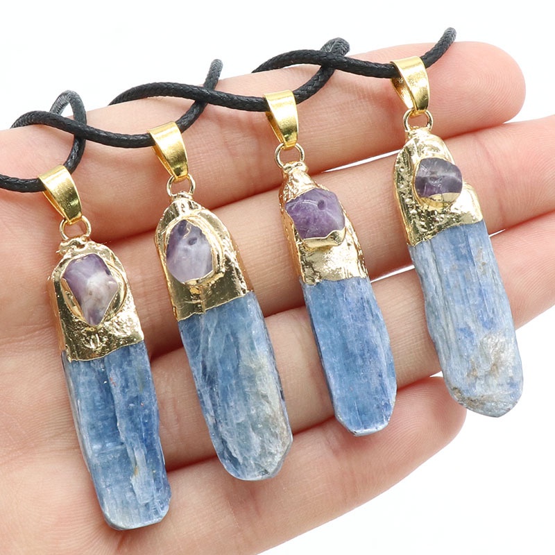 Light Blue Kyanite จี้ธรรมชาติ Kyanite หินหยาบไม่สม่ําเสมอ Stick จี้สร้อยคอเครื่องประดับ 1 ชิ้น