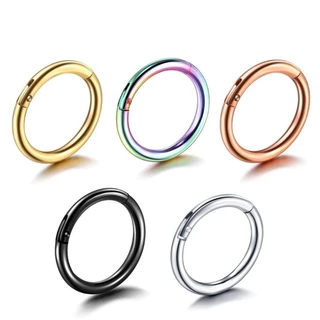 จิวจมูก สเตนเลส ผู้หญิง ที่มีสีสัน ไทเทเนียม ปลอม ปาก เจาะ แหวน แฟชั่น ไม่ต้องเจาะกระดูกอ่อน ต่างหูห่วง บุคลิกภาพ พังก์ เครื่องประดับ อุปกรณ์เสริม