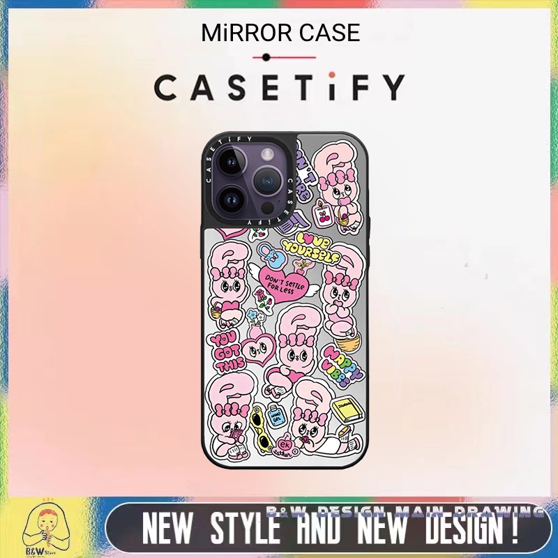 เคสโทรศัพท์มือถือแบบนิ่ม ใส กันกระแทก ลายกระต่ายน่ารัก สีชมพู พร้อมกระจก สําหรับ iPhone 15 14 13 12 11 Pro MAX XR IX XS MAX