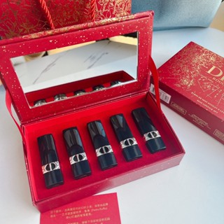 Dior ลิปสติก เนื้อแมตต์ สีฟ้า สีทอง 5 ชิ้น