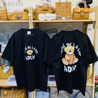 ☫✒♛พร้อมส่ง เสื้อ ADLV แท้ % BABY FACE SHORT SLEEVE T-SHIRT BLACK TEDDY BEAR จากเกาหลี_01