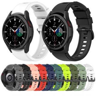 สายนาฬิกาข้อมือซิลิโคน 20 มม. สําหรับ Galaxy Watch 6 5 4 Samsung Galaxy Watch 6Classic Watch 5 Pro Galaxy Watch4 Classic Watch 4 Classic and Watch 4 Classic and Sport