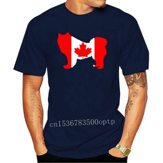 Customize Designing Canada Flag - Samoyed T-Shirt For   Cotton Hilarious Novelty   T-Shirts Black_04