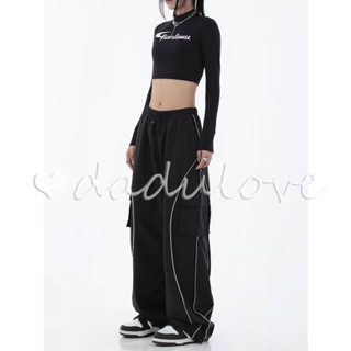 DaDulove💕 2023 American Retro High Street Sports Pants Casual Pants Fashion Trend Ins Ladies Jogging Pants