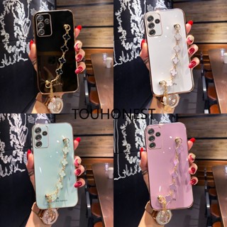 เคส Samsung Galaxy A52 เคส Samsung A13 เคส Samsung A14 เคส Samsung A34 Case Samsung A54 Case Samsung A04 Case Samsung A04E Case Samsung A21S Case Silicone Shockproof Cute Clover Four leaf Grass Pendant Chain Phone Case โทรศัพท์มือถือ ซิลิโคน กันกระแทก